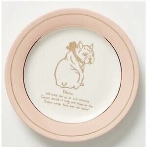Anthropologie FRENCHIE Dog BIOGRAPHY Canapé Plate “ Petunia" Set of 4